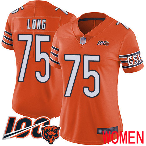 Chicago Bears Limited Orange Women Kyle Long Alternate Jersey NFL Football 75 100th Season